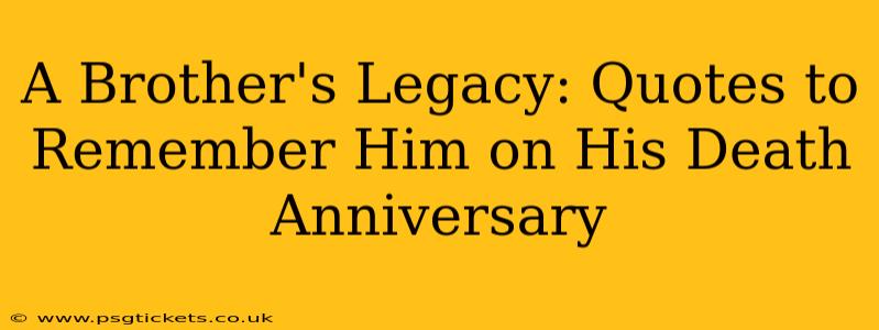 A Brother's Legacy: Quotes to Remember Him on His Death Anniversary