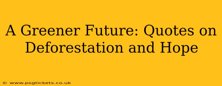 A Greener Future: Quotes on Deforestation and Hope