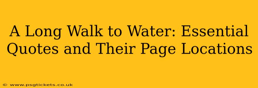 A Long Walk to Water: Essential Quotes and Their Page Locations