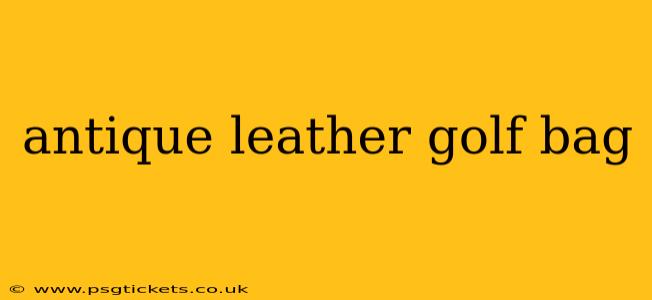 antique leather golf bag