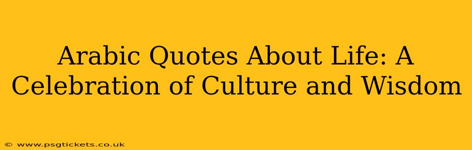 Arabic Quotes About Life: A Celebration of Culture and Wisdom