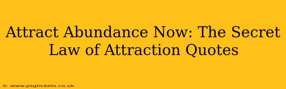 Attract Abundance Now: The Secret Law of Attraction Quotes