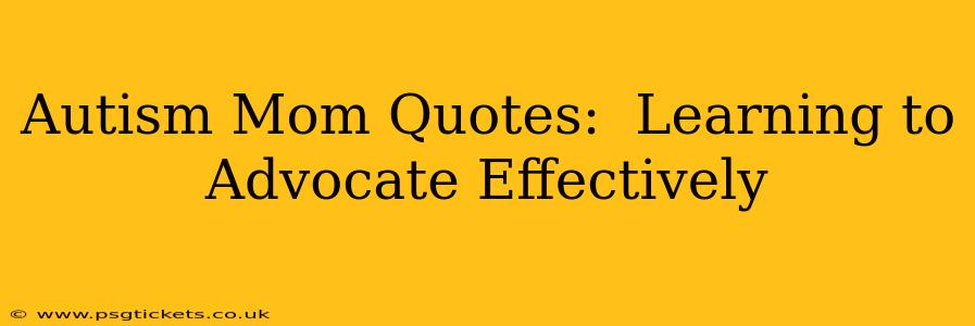 Autism Mom Quotes:  Learning to Advocate Effectively