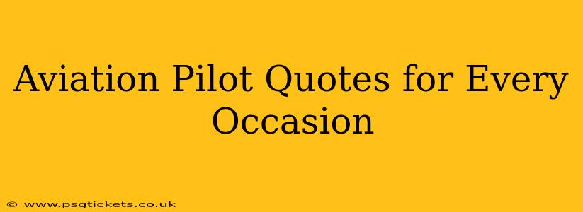 Aviation Pilot Quotes for Every Occasion