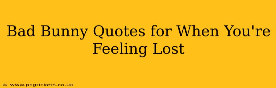 Bad Bunny Quotes for When You're Feeling Lost