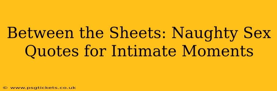 Between the Sheets: Naughty Sex Quotes for Intimate Moments Between the Sheets: Naughty Sex Quotes for Intimate Moments