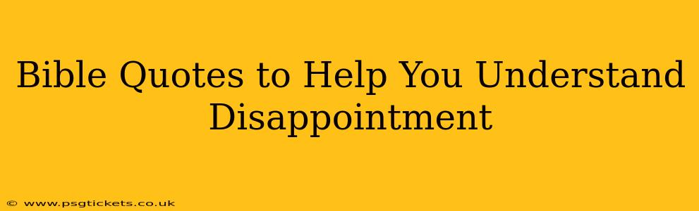 Bible Quotes to Help You Understand Disappointment