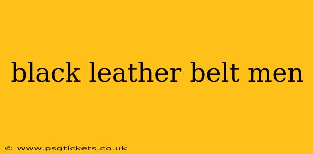 black leather belt men