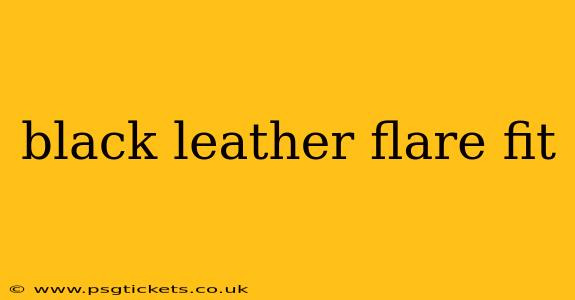black leather flare fit
