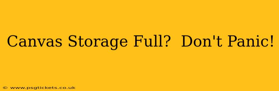 Canvas Storage Full?  Don't Panic!