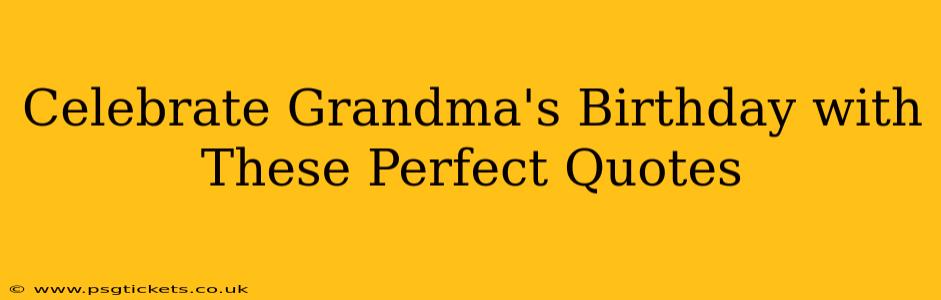 Celebrate Grandma's Birthday with These Perfect Quotes