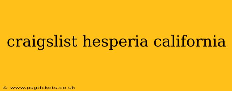 craigslist hesperia california