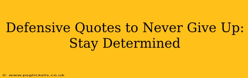 Defensive Quotes to Never Give Up: Stay Determined
