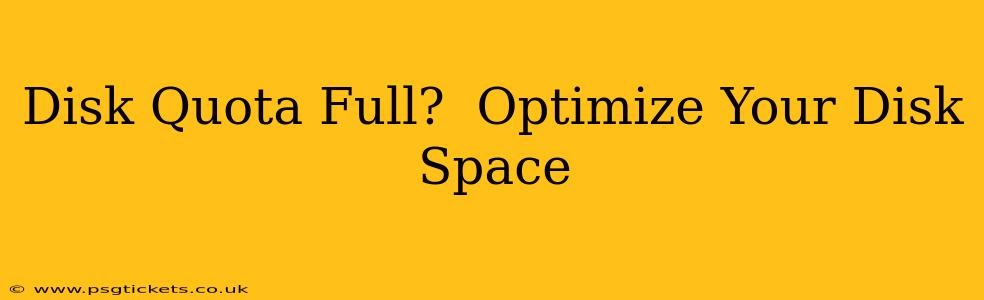 Disk Quota Full?  Optimize Your Disk Space