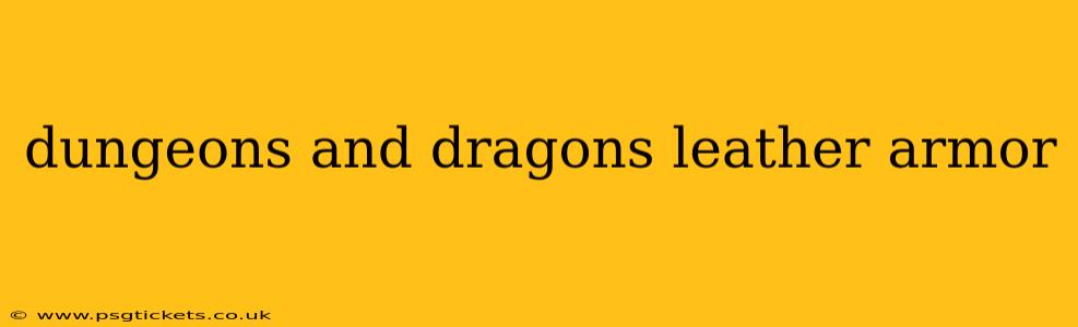 dungeons and dragons leather armor