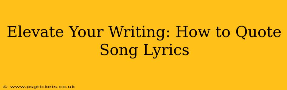 Elevate Your Writing: How to Quote Song Lyrics