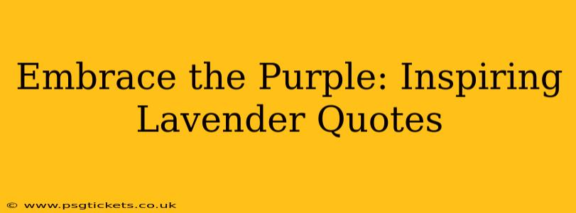 Embrace the Purple: Inspiring Lavender Quotes