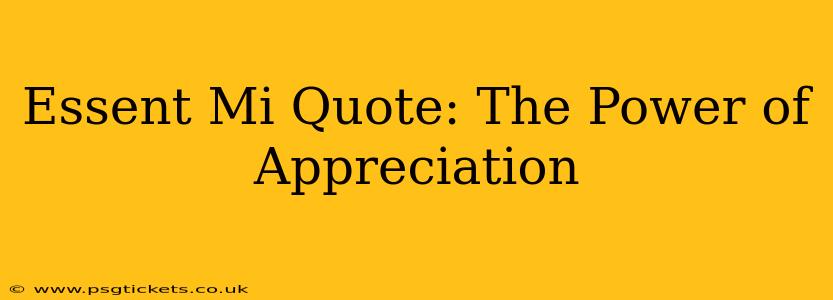 Essent Mi Quote: The Power of Appreciation