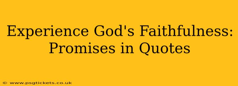 Experience God's Faithfulness: Promises in Quotes