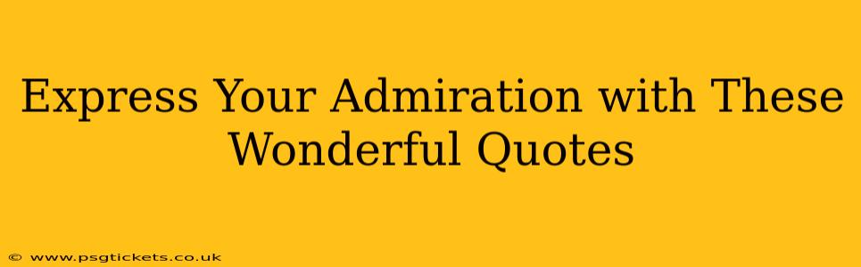 Express Your Admiration with These Wonderful Quotes