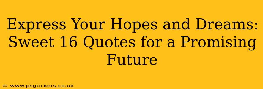 Express Your Hopes and Dreams: Sweet 16 Quotes for a Promising Future