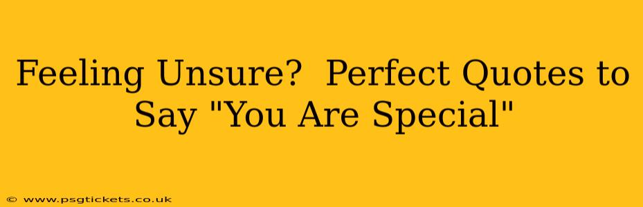 Feeling Unsure?  Perfect Quotes to Say "You Are Special"