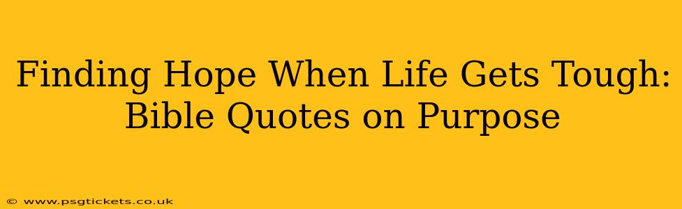 Finding Hope When Life Gets Tough: Bible Quotes on Purpose
