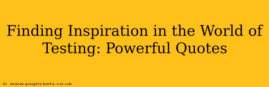 Finding Inspiration in the World of Testing: Powerful Quotes
