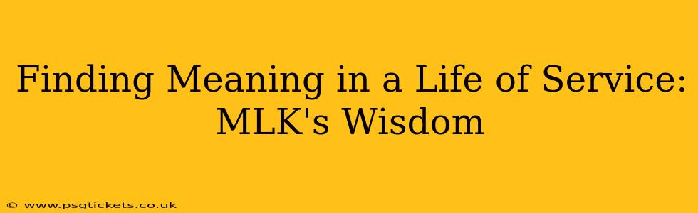 Finding Meaning in a Life of Service: MLK's Wisdom