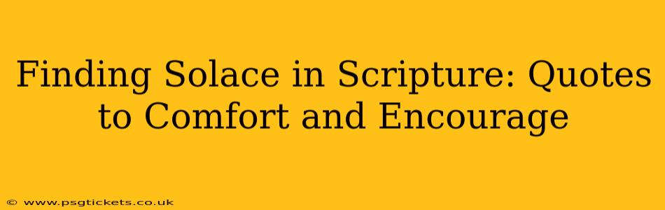 Finding Solace in Scripture: Quotes to Comfort and Encourage