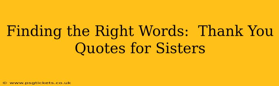 Finding the Right Words:  Thank You Quotes for Sisters