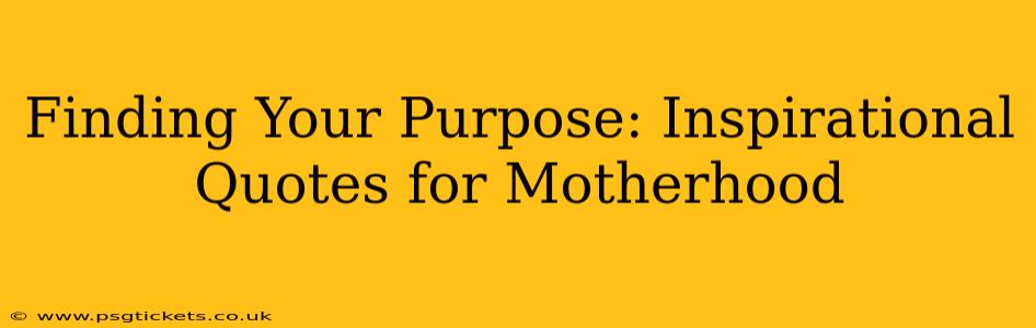 Finding Your Purpose: Inspirational Quotes for Motherhood