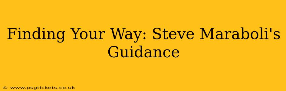 Finding Your Way: Steve Maraboli's Guidance