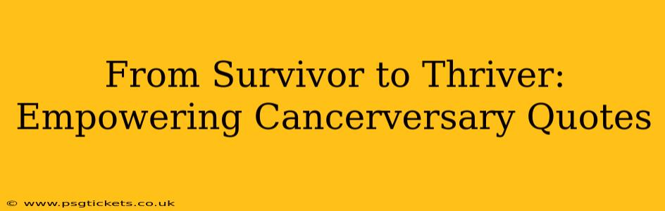From Survivor to Thriver: Empowering Cancerversary Quotes