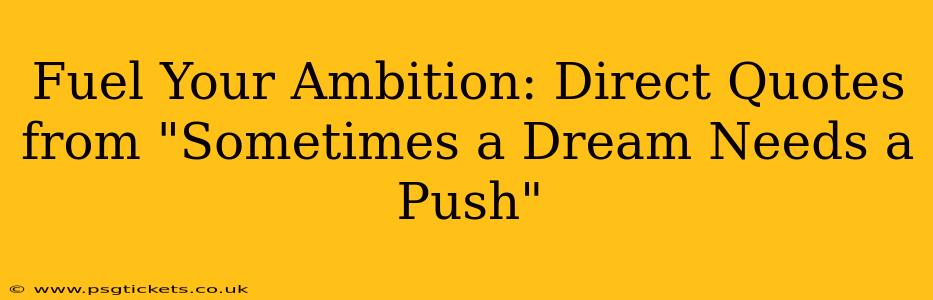 Fuel Your Ambition: Direct Quotes from "Sometimes a Dream Needs a Push"