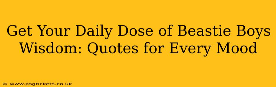 Get Your Daily Dose of Beastie Boys Wisdom: Quotes for Every Mood