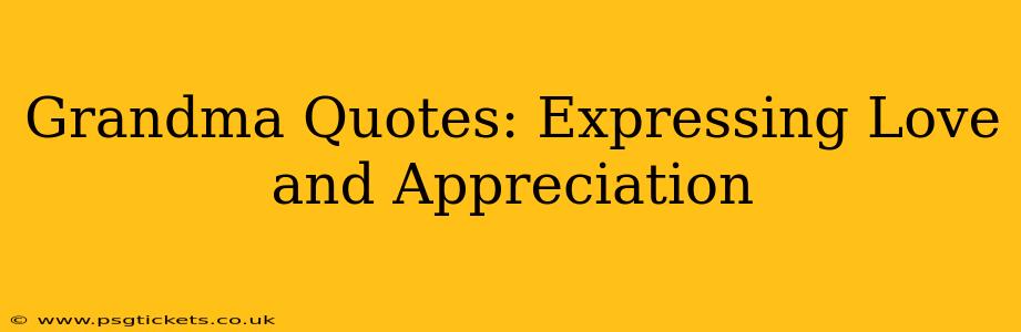 Grandma Quotes: Expressing Love and Appreciation