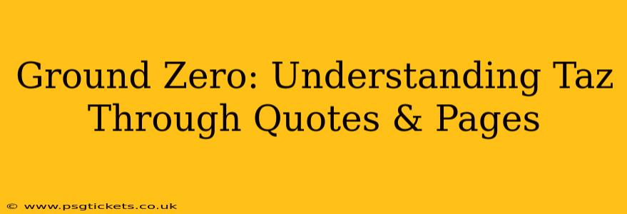 Ground Zero: Understanding Taz Through Quotes & Pages