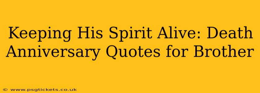 Keeping His Spirit Alive: Death Anniversary Quotes for Brother