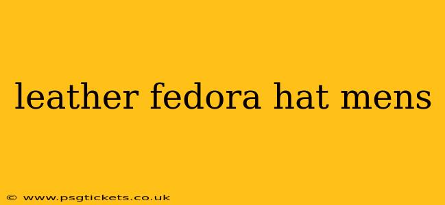 leather fedora hat mens