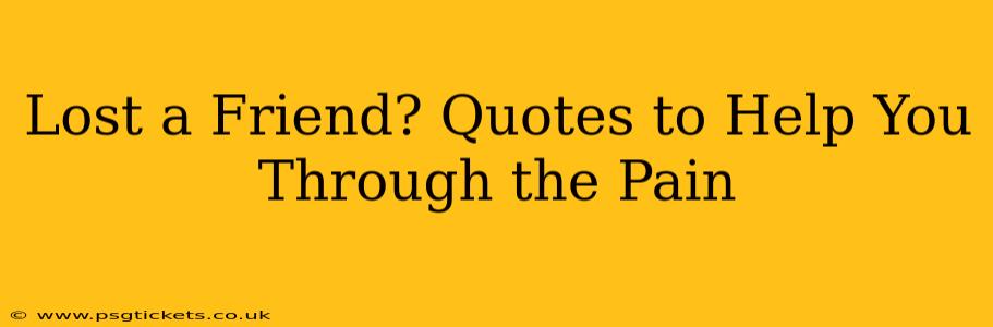 Lost a Friend? Quotes to Help You Through the Pain