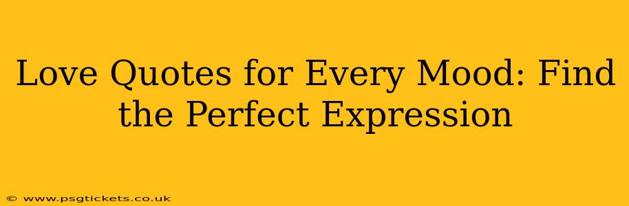 Love Quotes for Every Mood: Find the Perfect Expression