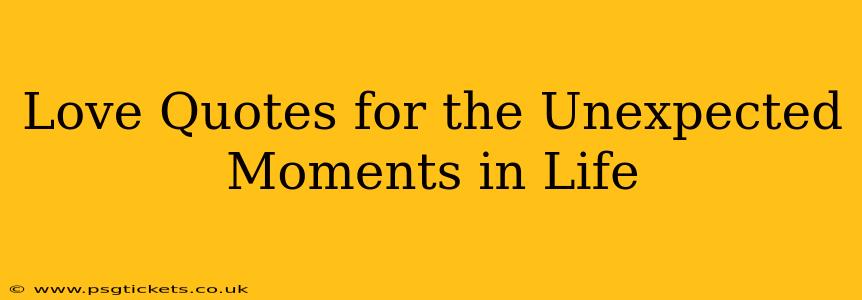 Love Quotes for the Unexpected Moments in Life
