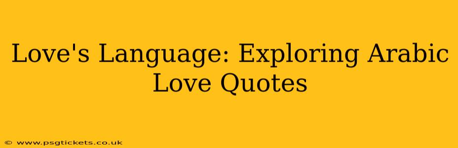 Love's Language: Exploring Arabic Love Quotes