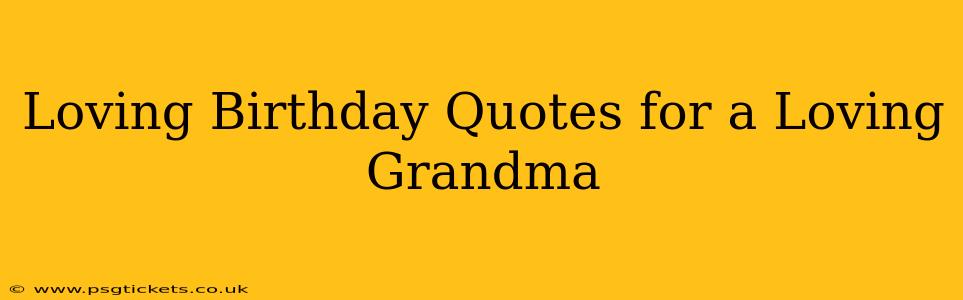 Loving Birthday Quotes for a Loving Grandma
