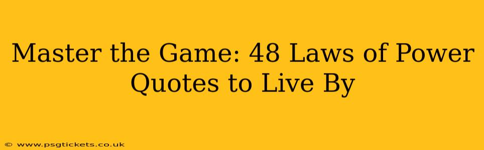 Master the Game: 48 Laws of Power Quotes to Live By