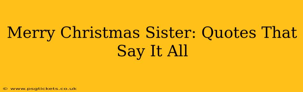 Merry Christmas Sister: Quotes That Say It All