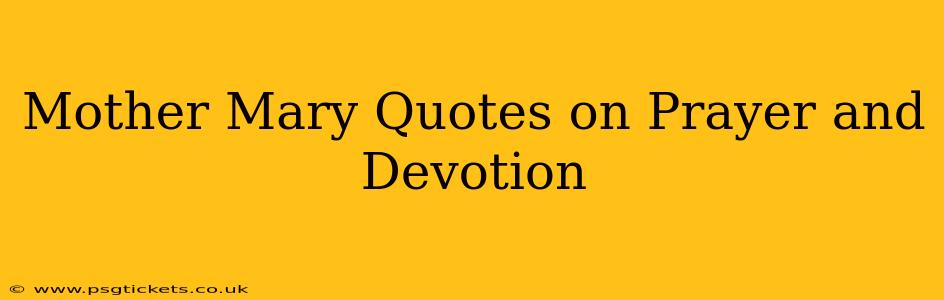 Mother Mary Quotes on Prayer and Devotion