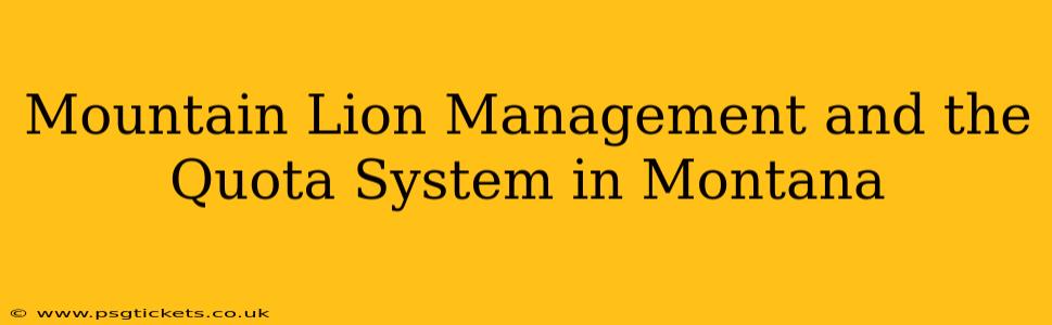 Mountain Lion Management and the Quota System in Montana