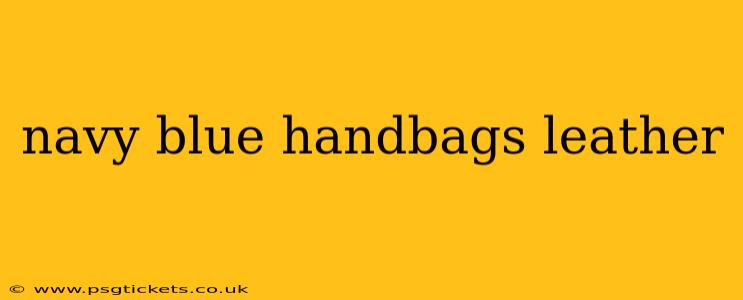 navy blue handbags leather